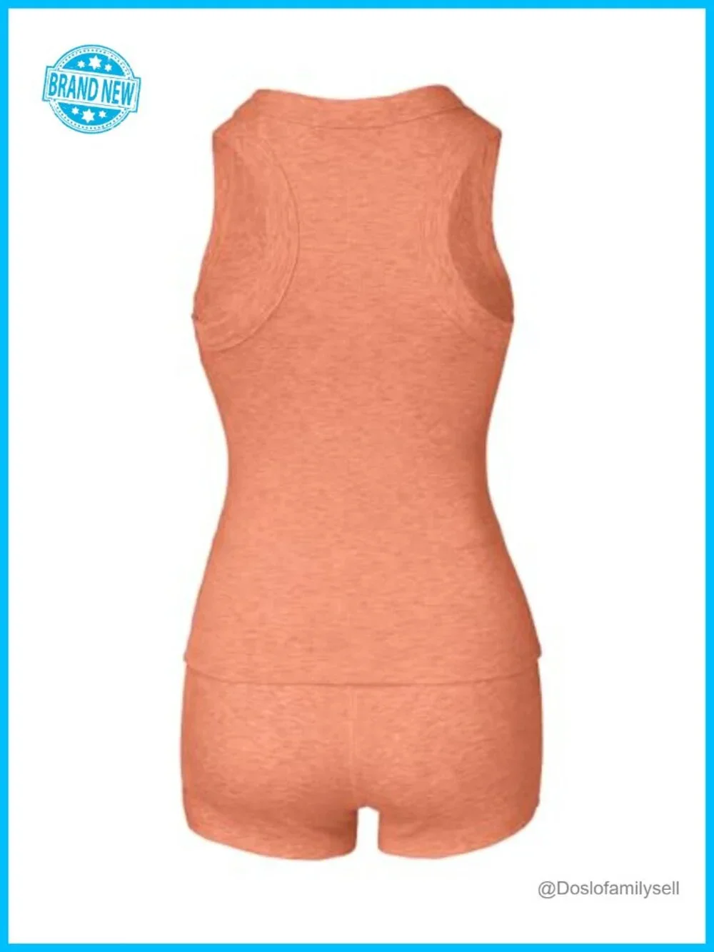 Sleeveless Tank Top and Shorts 2 Piece Pajama Set Ribbed Knit Lounge Set